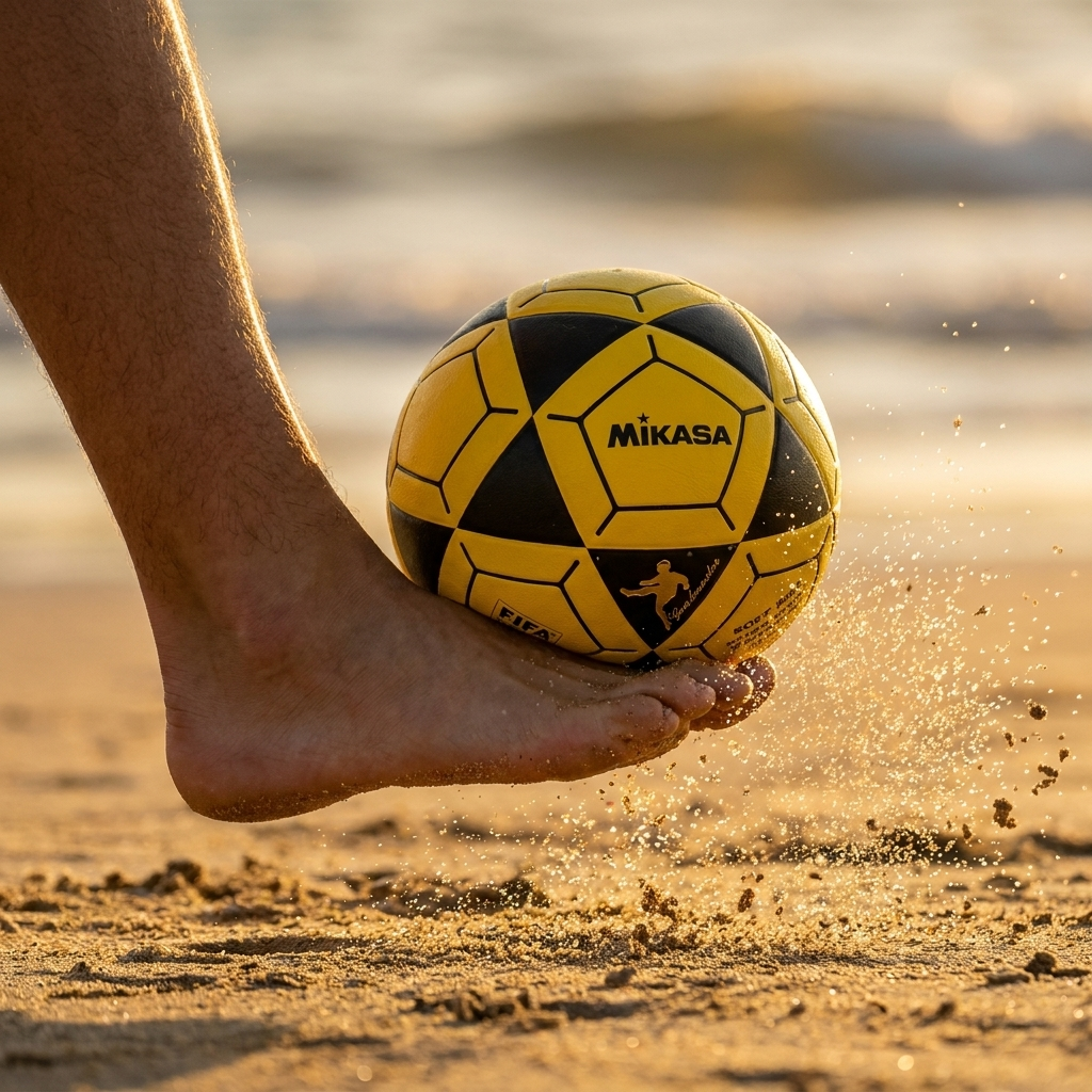 Soft on bare feet - barefoot volley close up